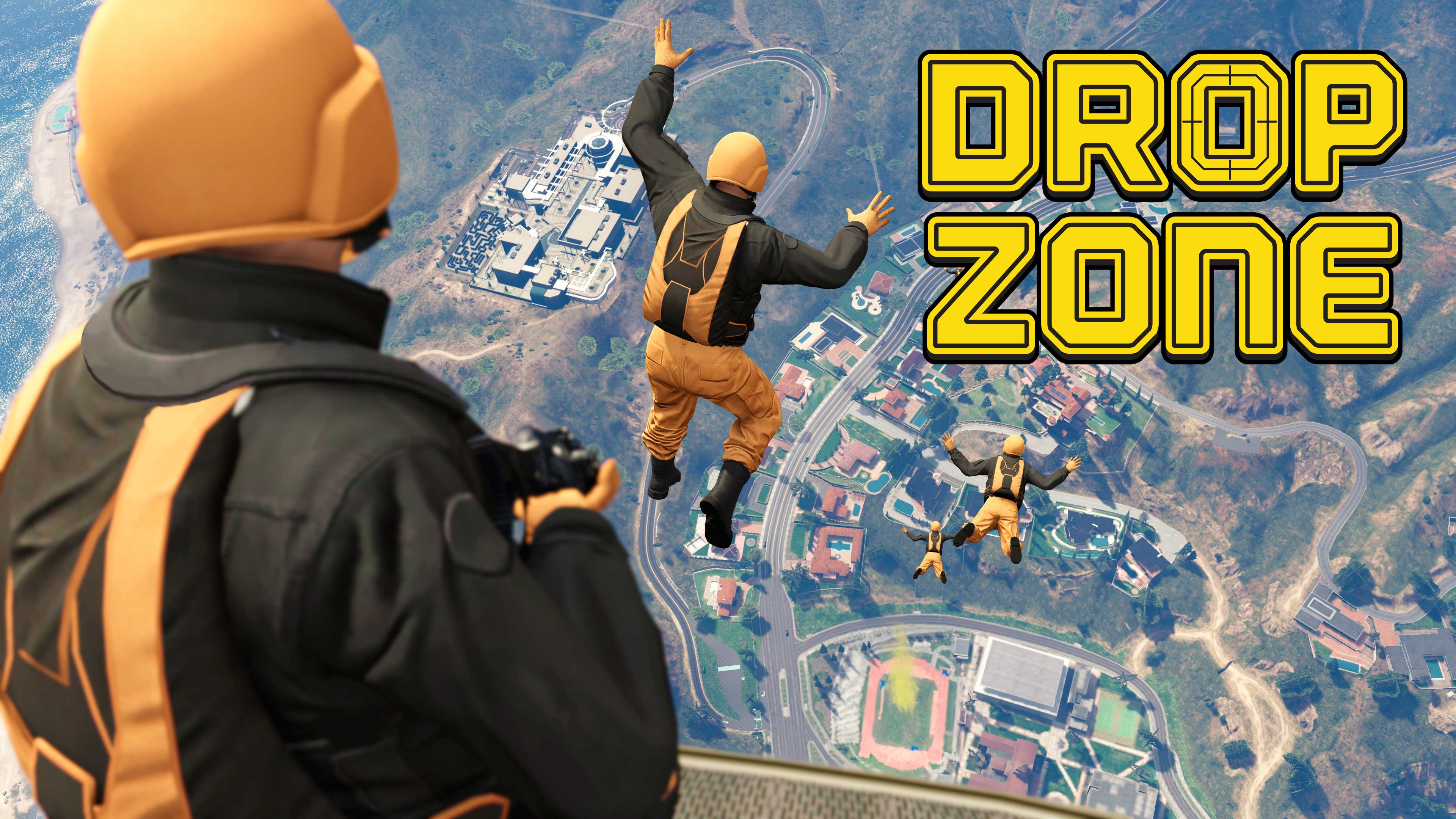 imagem de GTA Online com logotipo de Zona de Salto