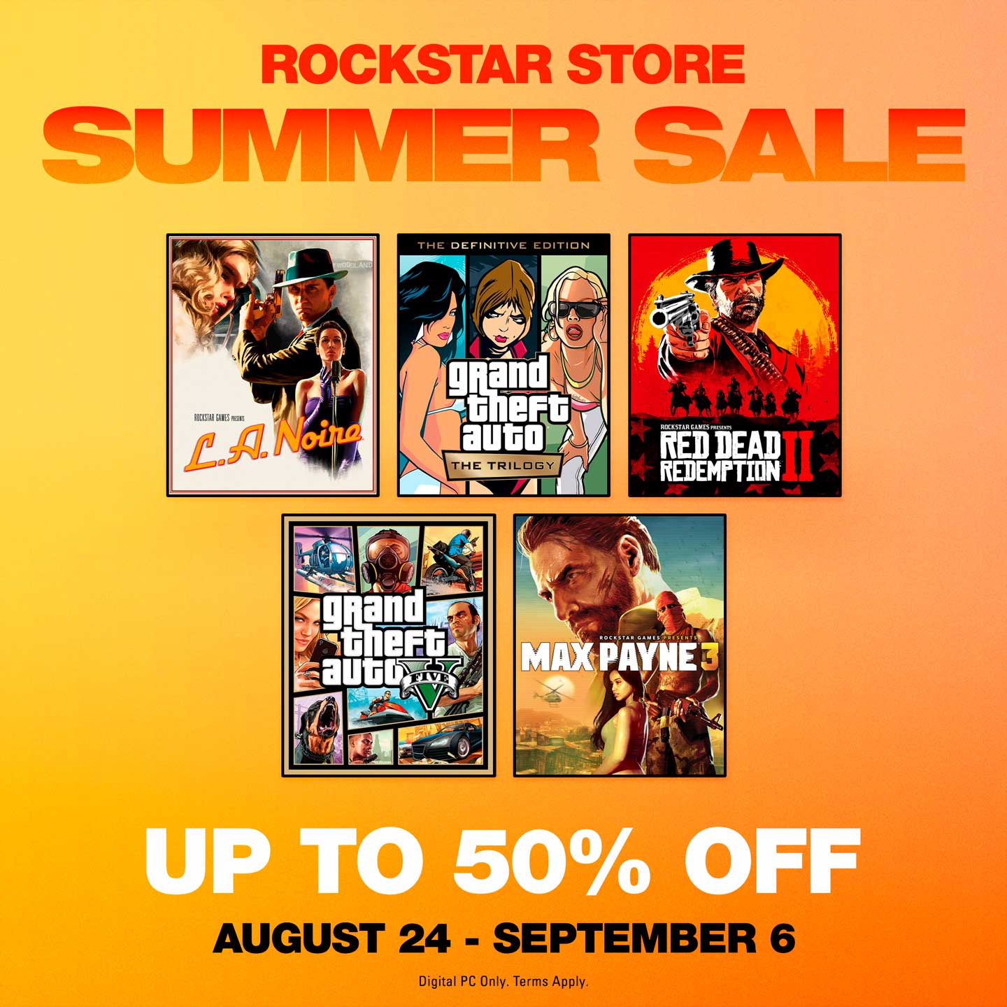 Promoção de verão da Loja da Rockstar – 24 de agosto a 6 de