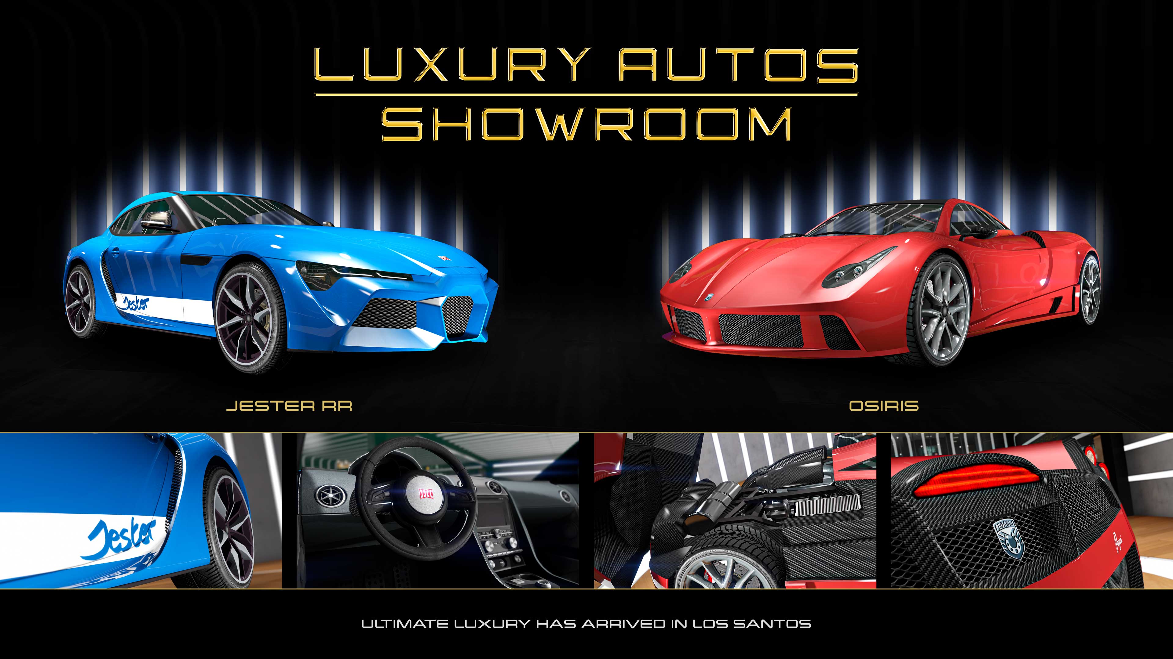 poster dell'autosalone Luxury Autos