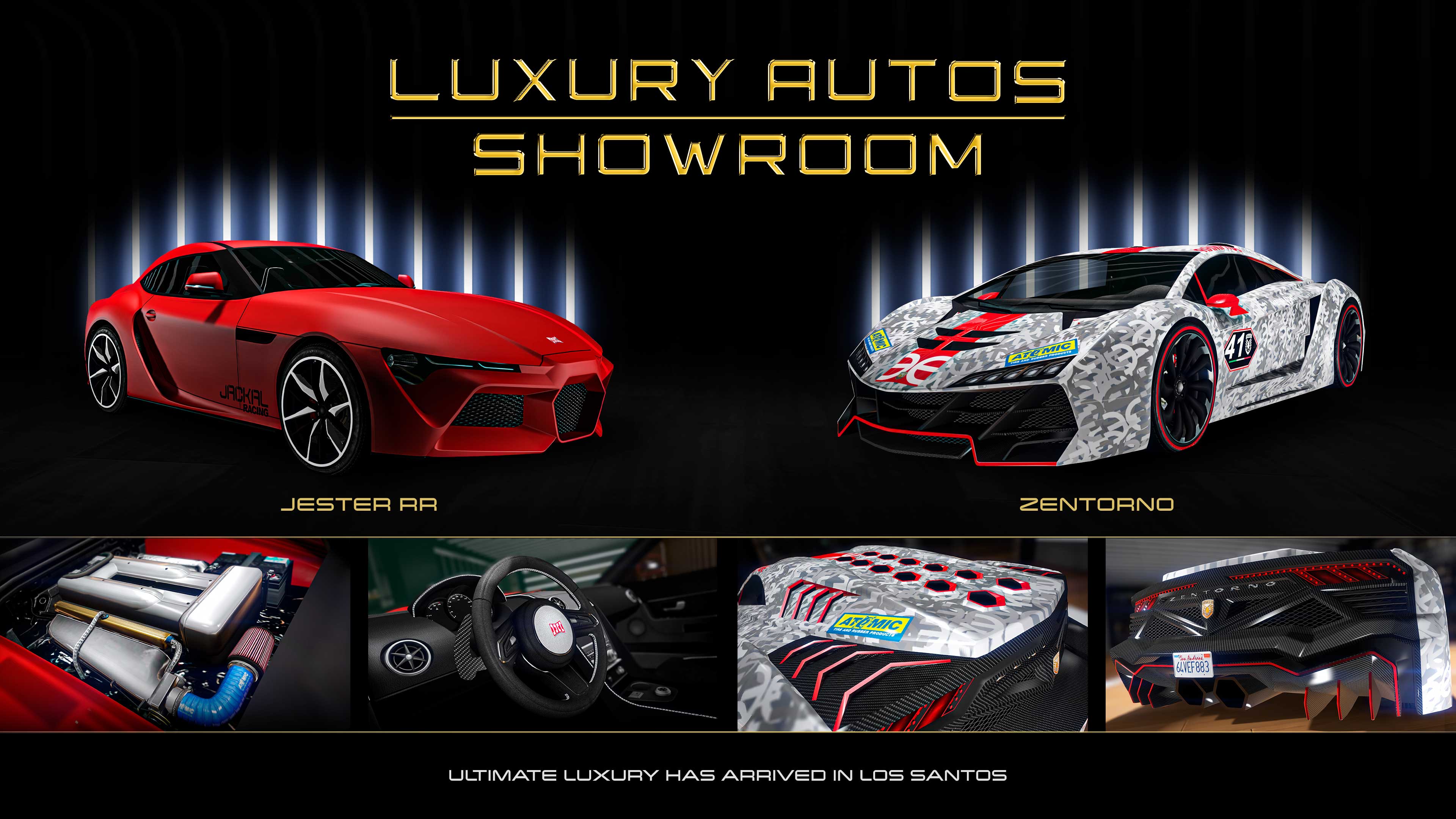 poster dell'autosalone Luxury Autos