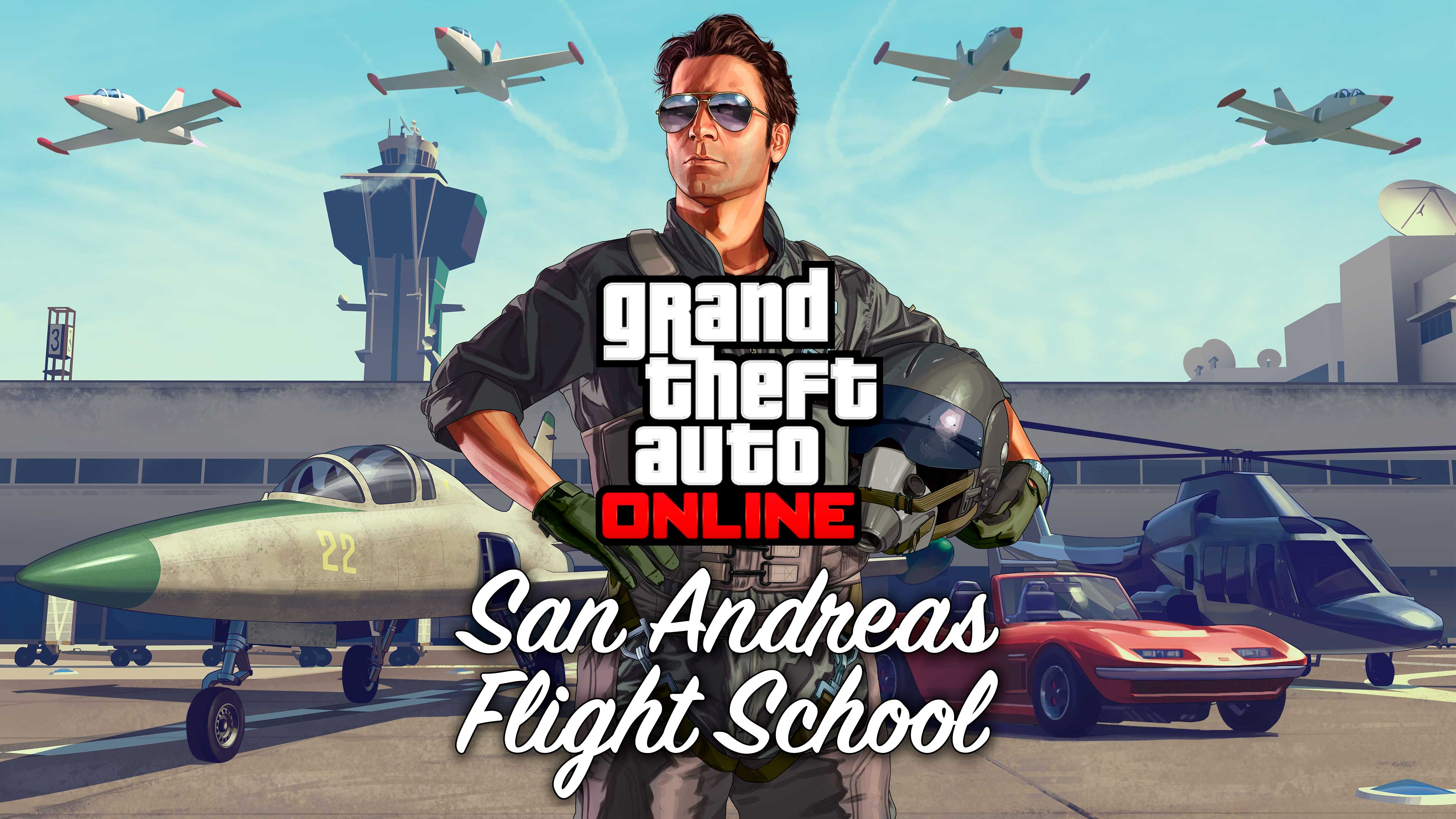 arte da Escola de Aviação do GTA Online