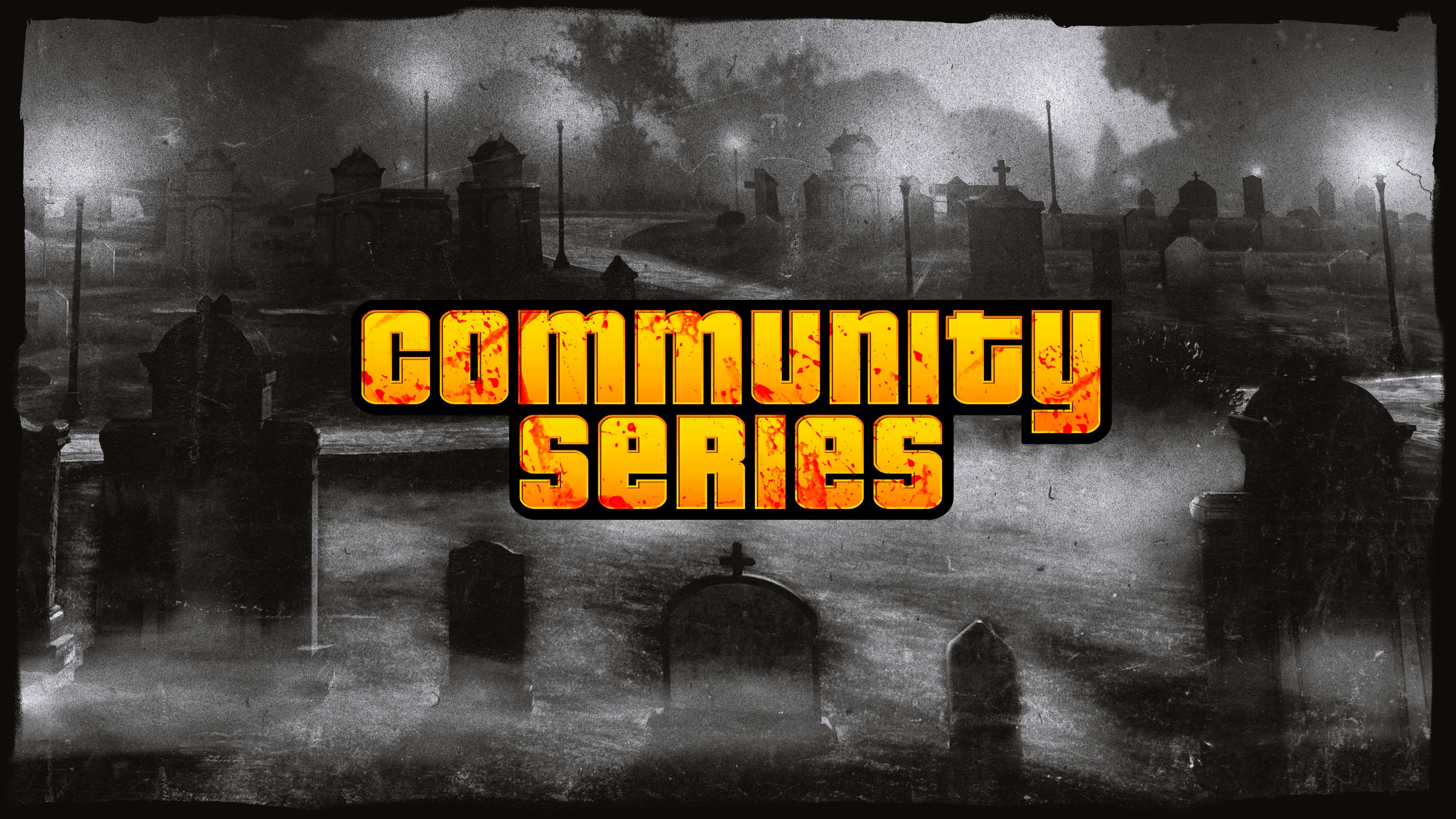 Community Series Halloween poster showing mist hanging over a gloomy graveyard.