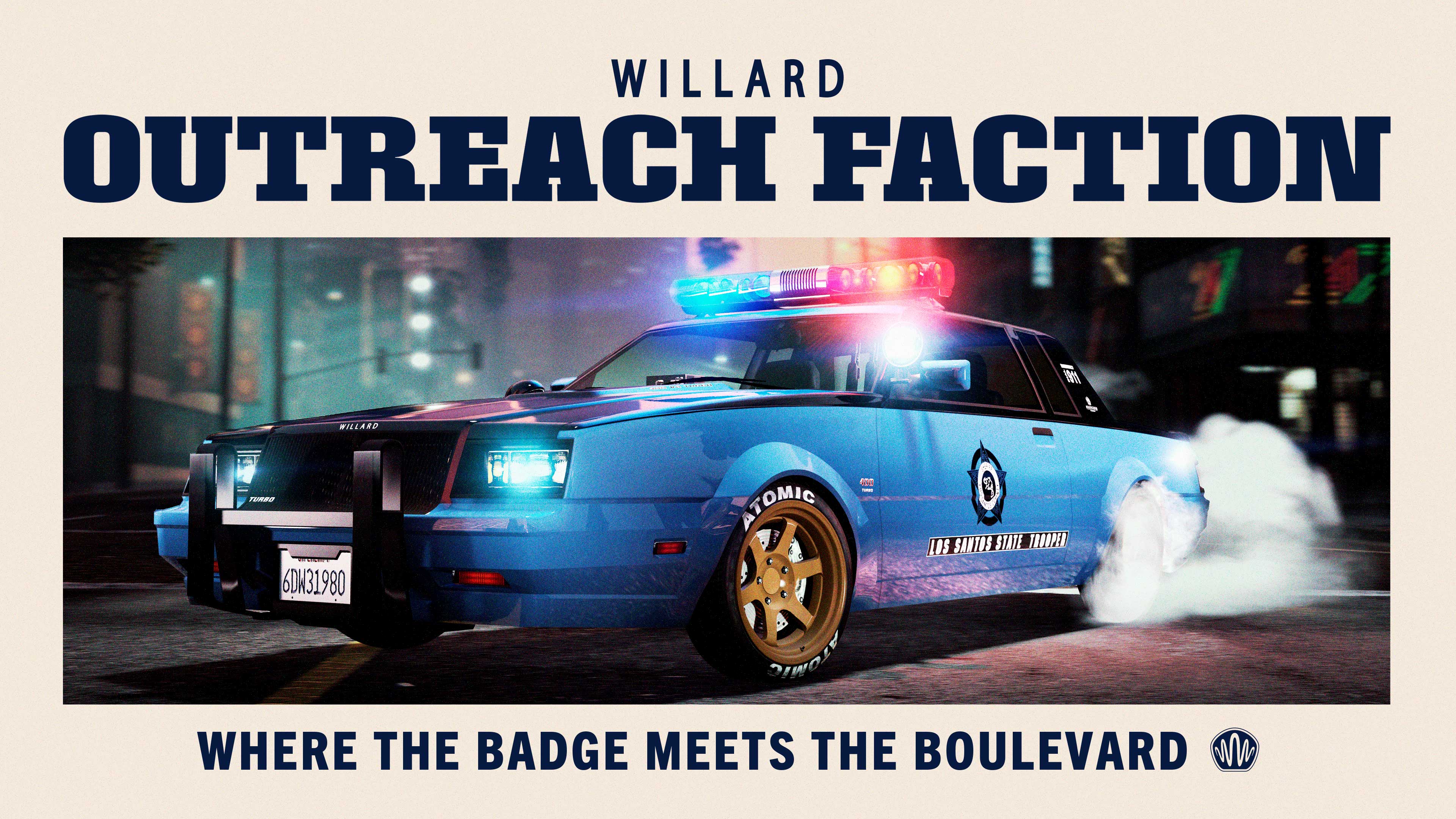 Pôster do veículo de autoridade Willard Outreach Faction.