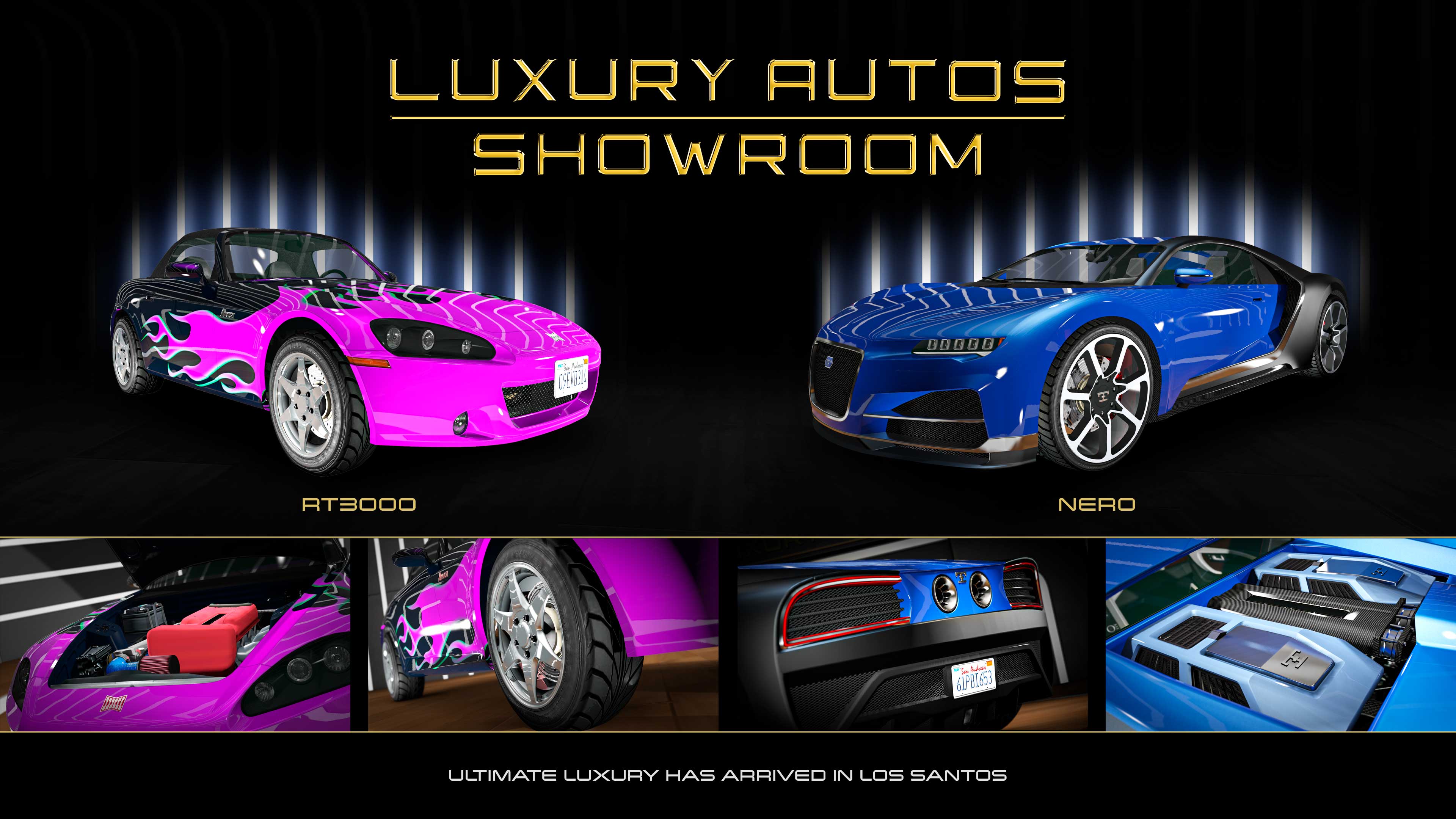 poster dell'autosalone Luxury Autos