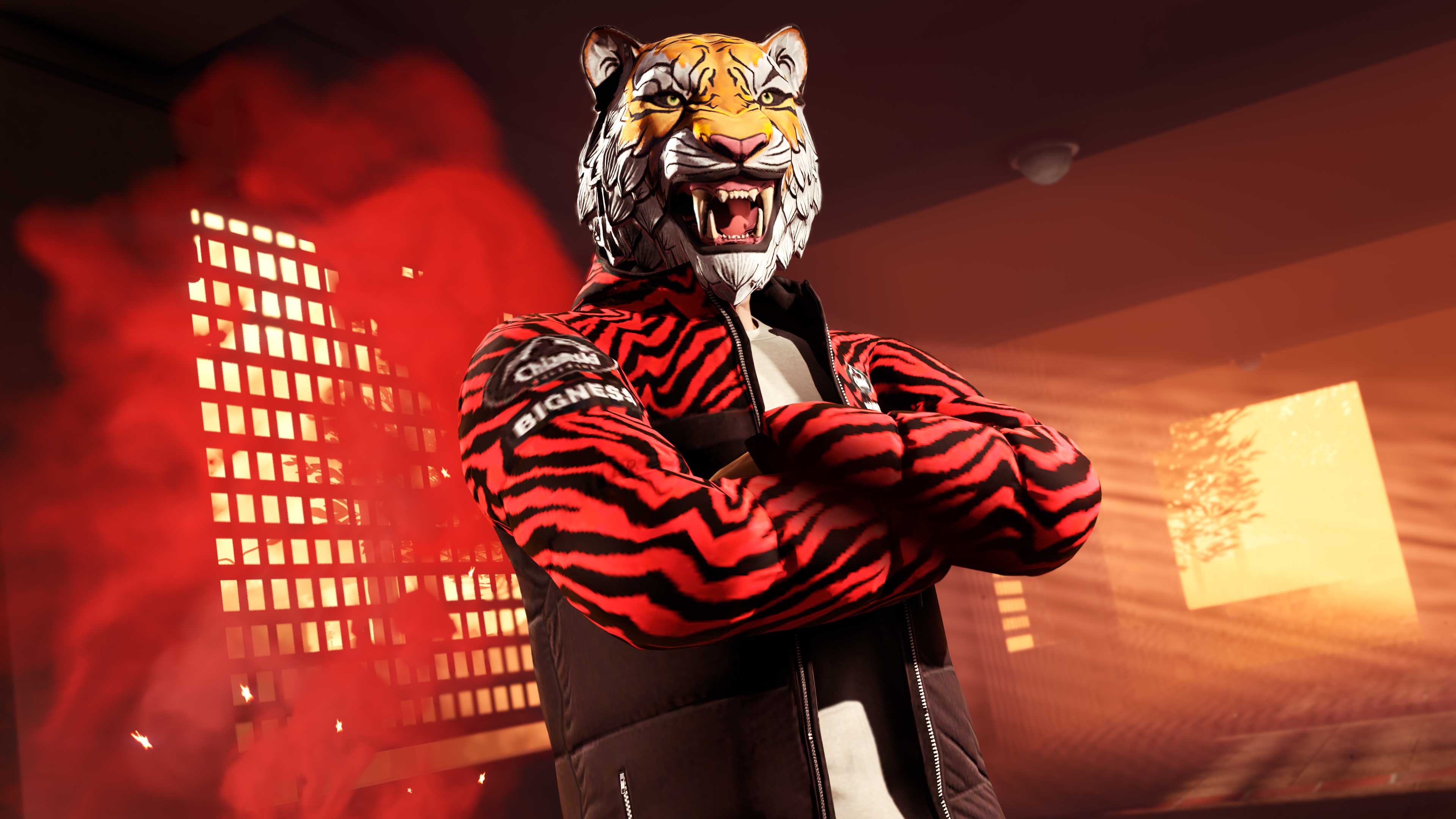 imagem da máscara Tigre pintado