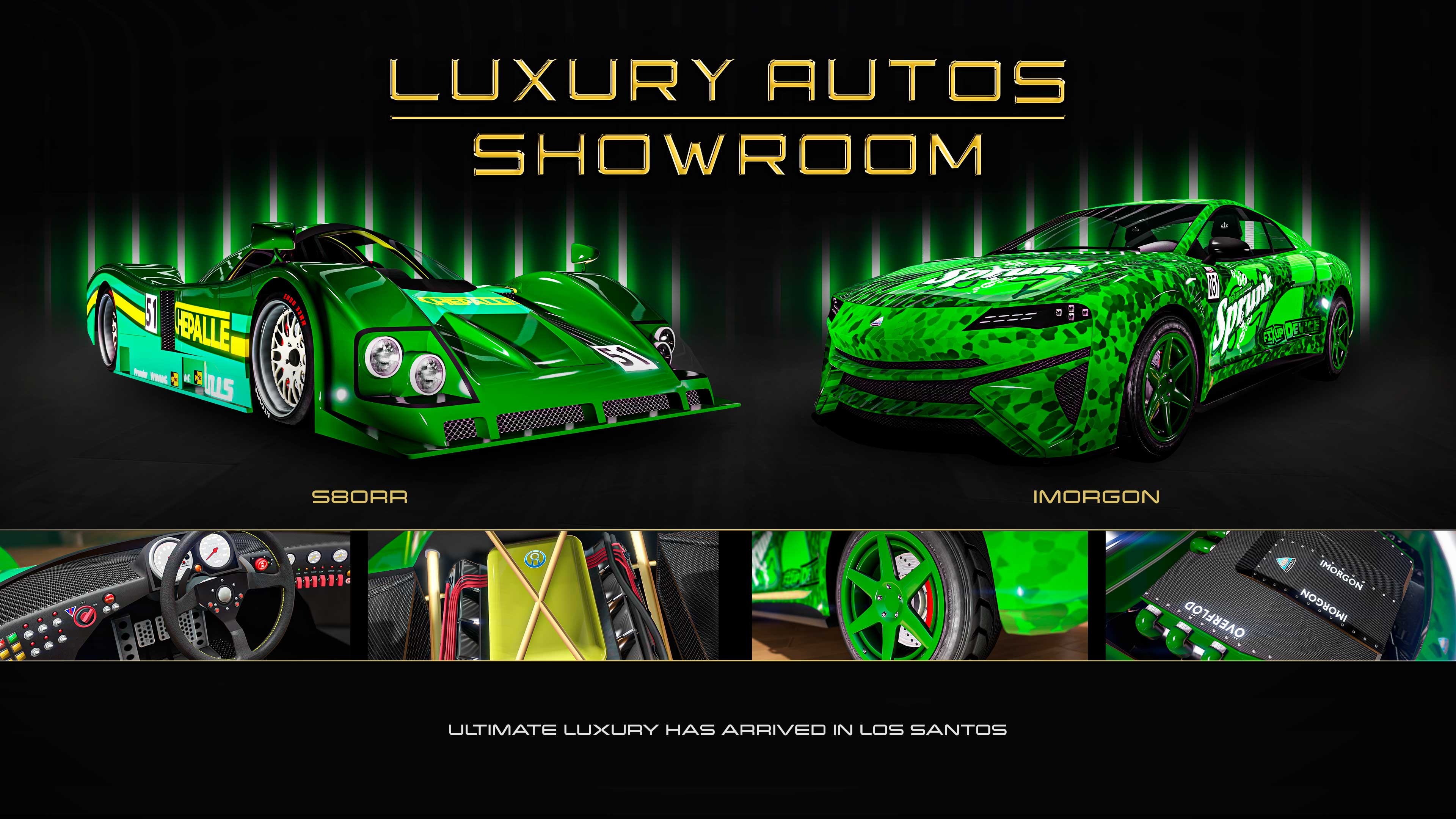 poster raffigurante i veicoli dell’autosalone Luxury Autos