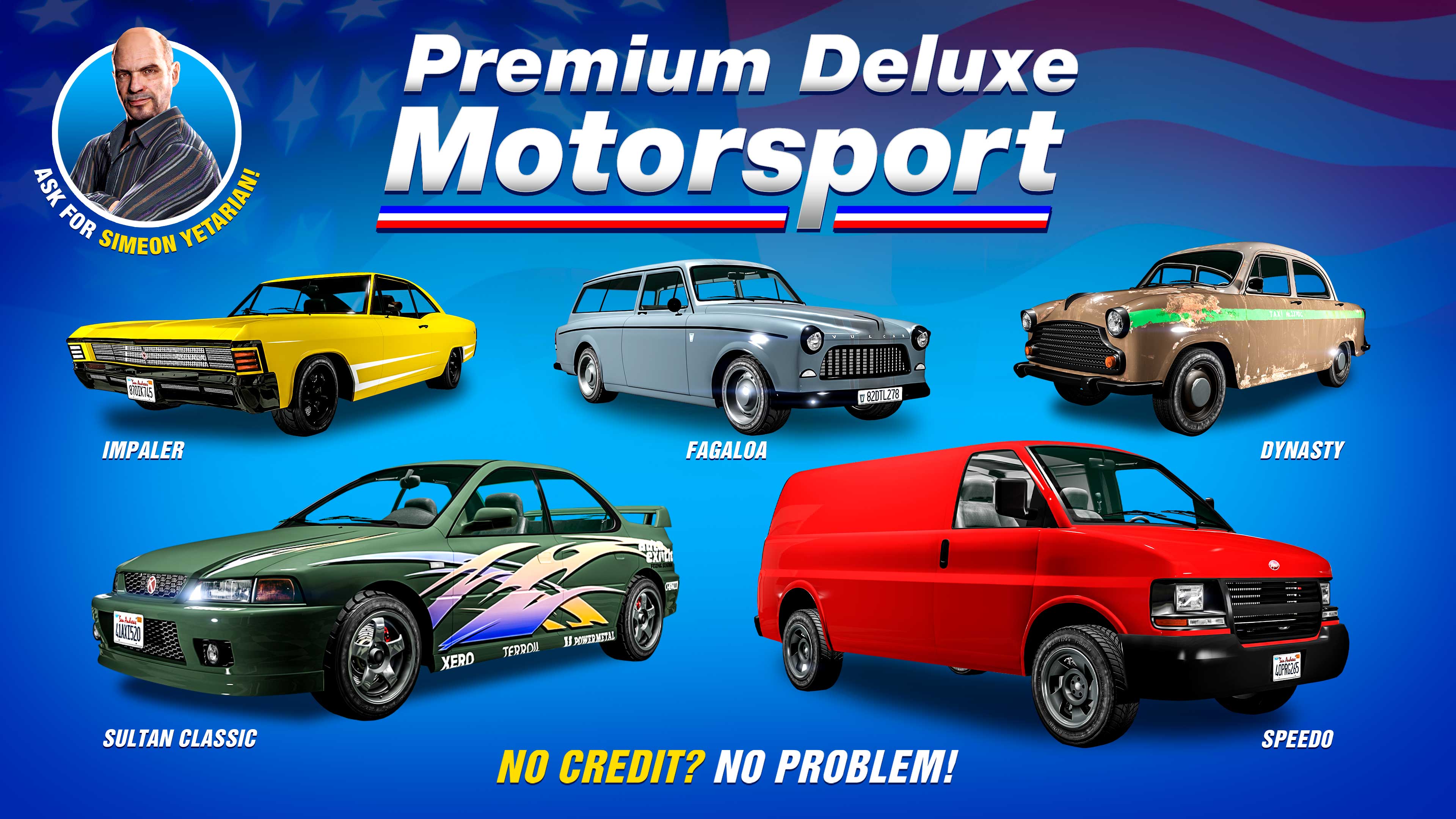 poster dell'autosalone Premium Deluxe Motorsport di Simeon