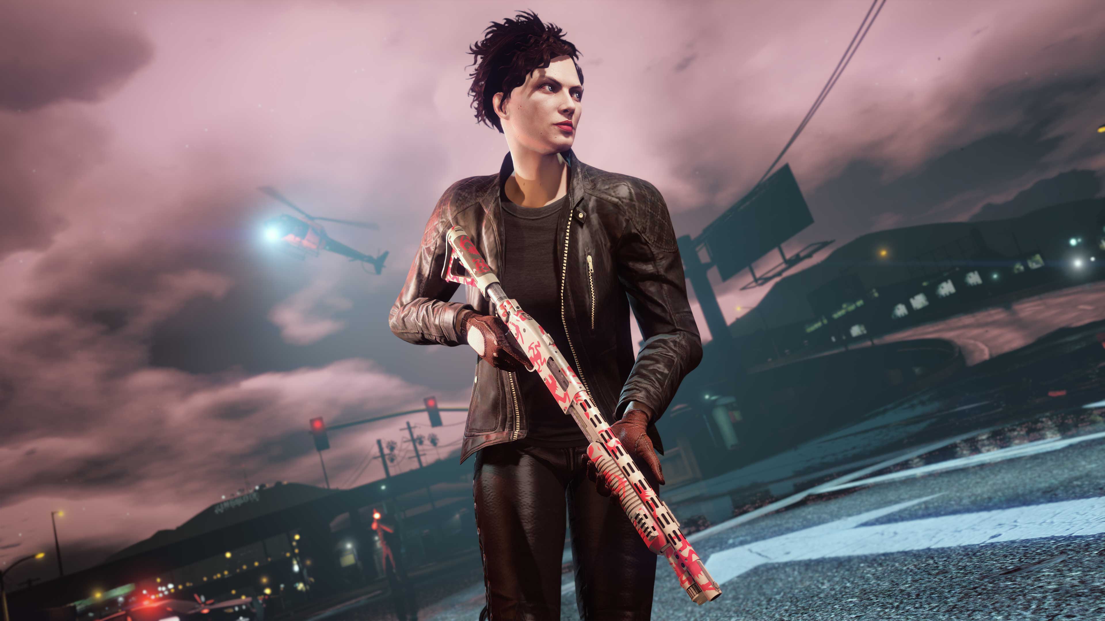 Immagine di un personaggio di GTA Online armato di fucile a pompa
