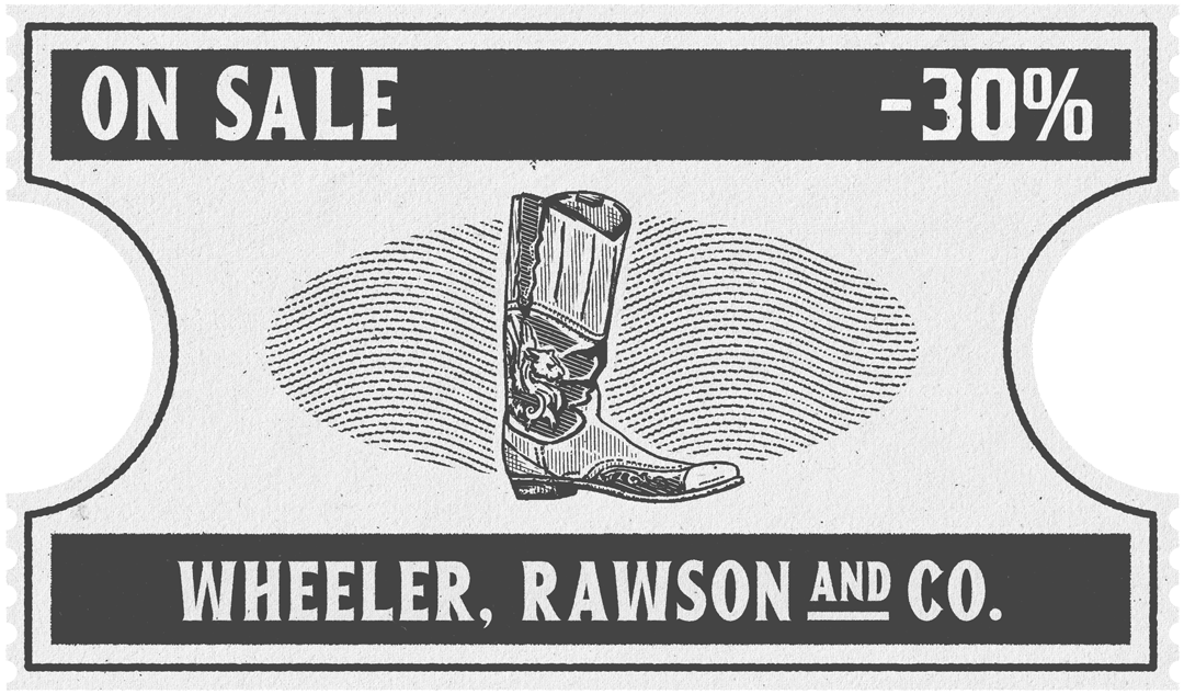 Botas, guantes y sombreros. 30 porciento de descuento.